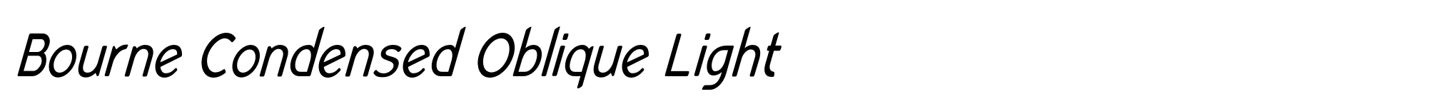 Bourne Condensed Oblique Light image